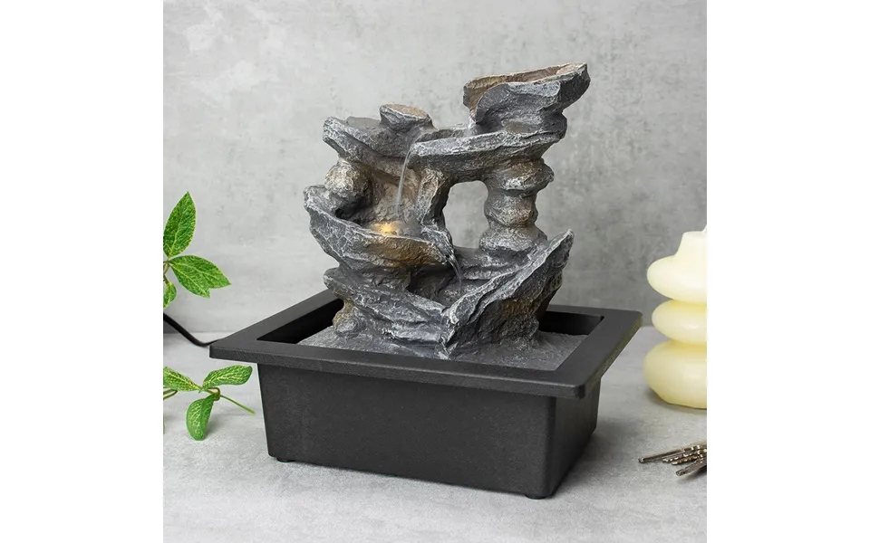 Wellbeing Cascading Rocks Illuminated Water Fountain