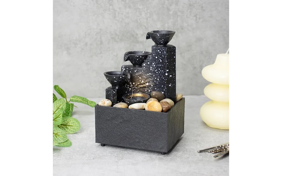 Wellbeing Tabletop Cascading Fountain With Led Illumination