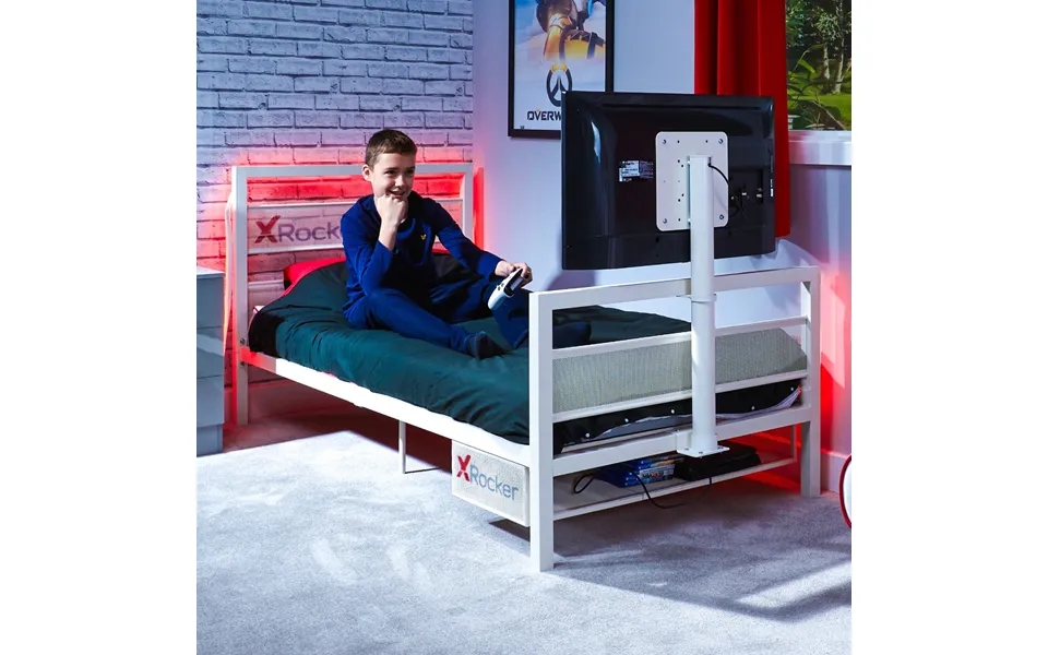 X Rocker Base Camp Single Tv Gaming Bed White