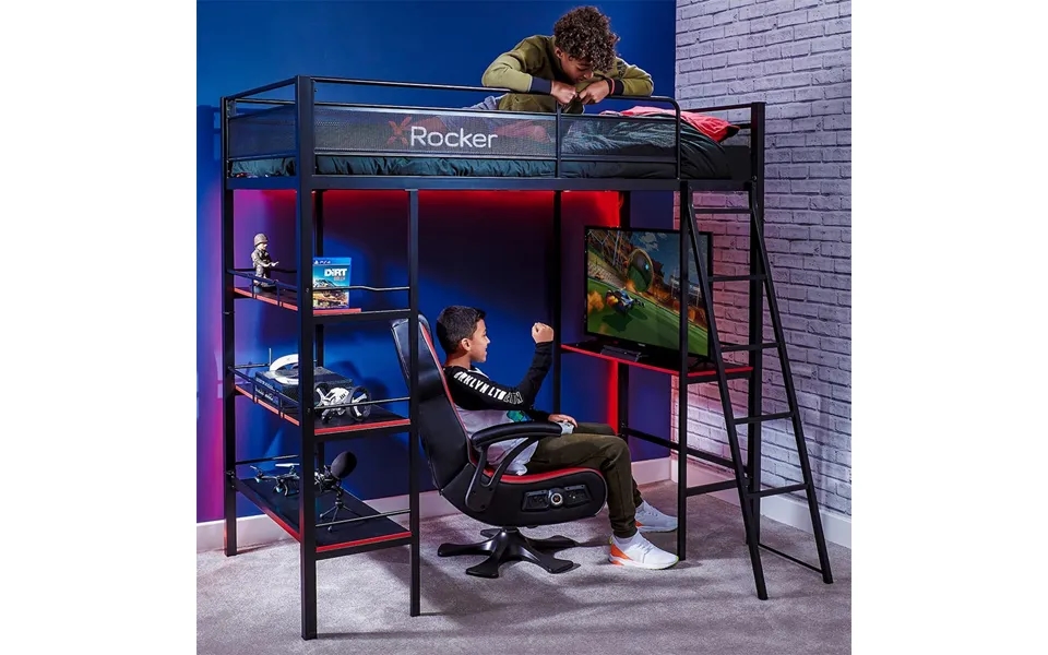 X Rocker Fortress Gaming Bunk Bed With Desk