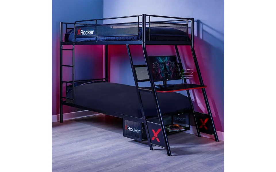 Xr Armada Dual Bunk Bed With Desk Black
