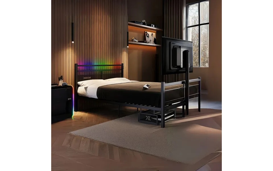 Xr Basecamp Led Gaming Tv Double Bed Black