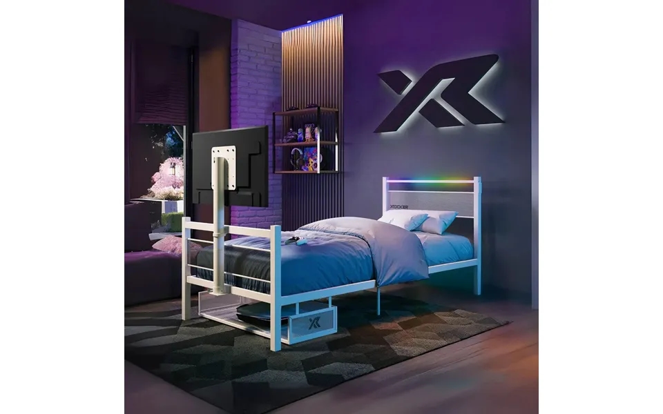 Xr Basecamp Led Gaming Tv Double Bed White