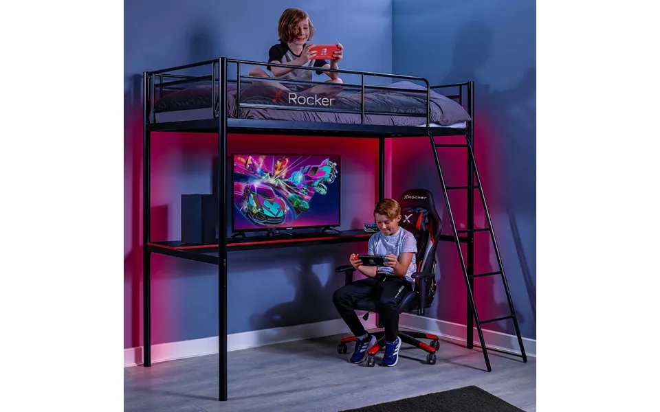 Xr Hq High Sleeper Gaming Bed With Desk Black