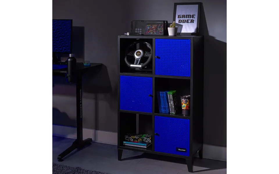Xr Mesh-tek Tall 6 Cube Storage Unit Blue And Black