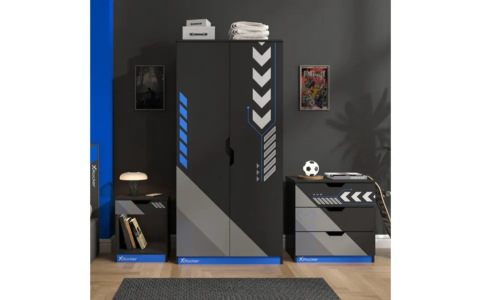 Xr Octane 3 Piece Bedroom Furniture Set Blue