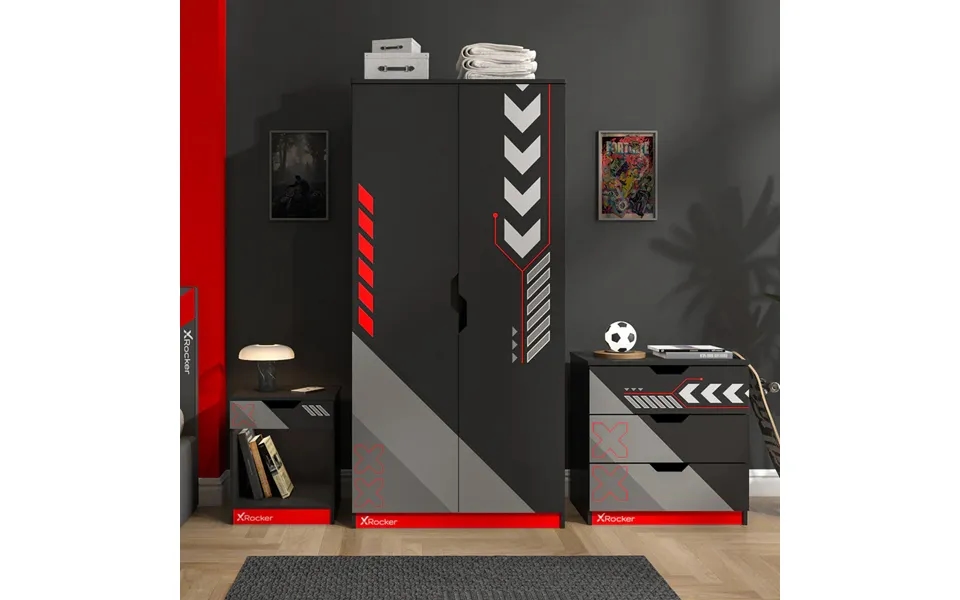 Xr Octane 3 Piece Bedroom Furniture Set Red