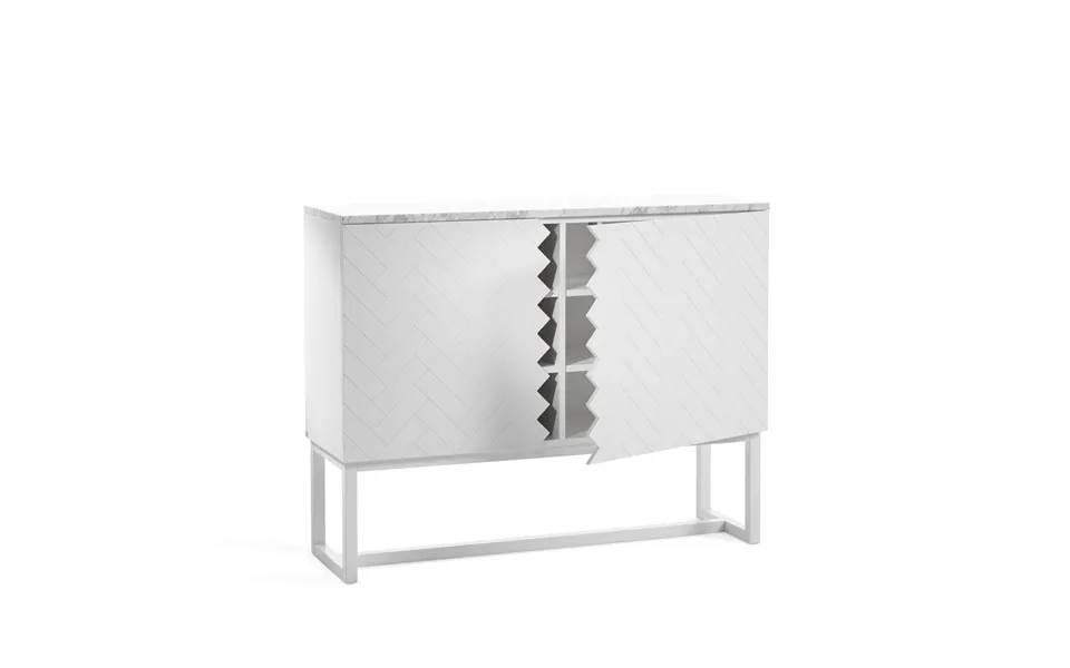 A2 Story Side Table White - White Marble Top