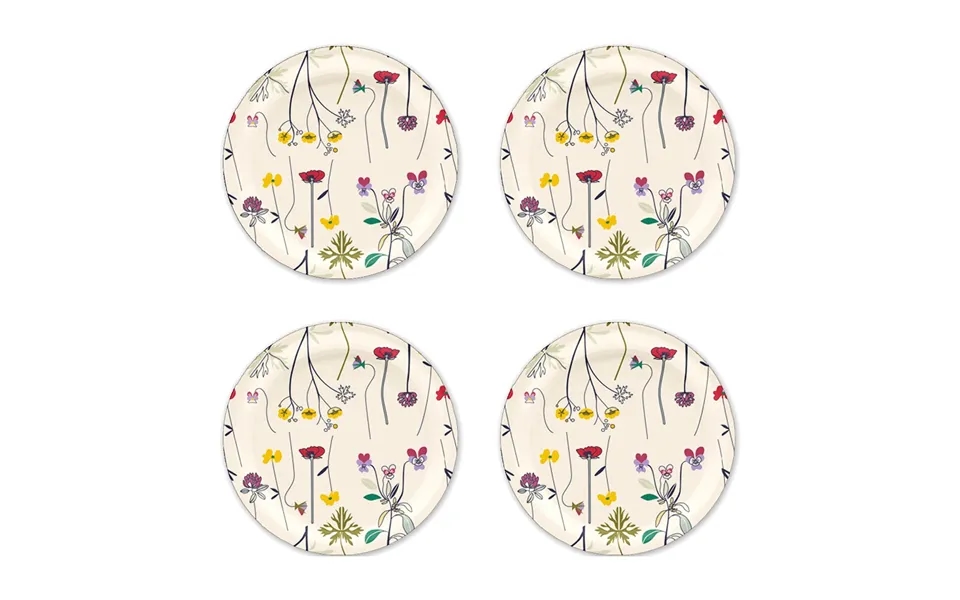 Åry Home Herbarium Coaster Ø11 Cm 4-pack Off-white