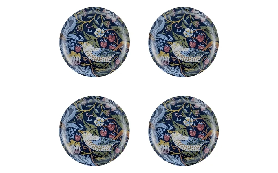 Åry Home Strawberry Thief Glass Coaster 4-pack Ø 11 Cm
