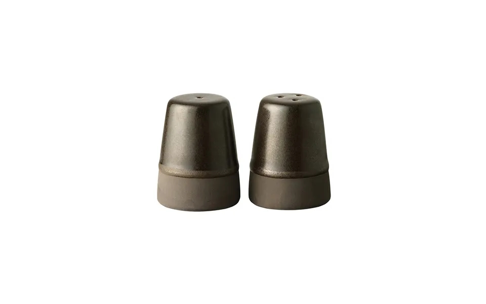 Aida Raw Salt And Pepper Set Metallic Brown