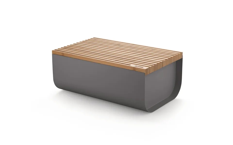 Alessi Mattina Bread Bin 34 Cm Dark Grey-bamboo