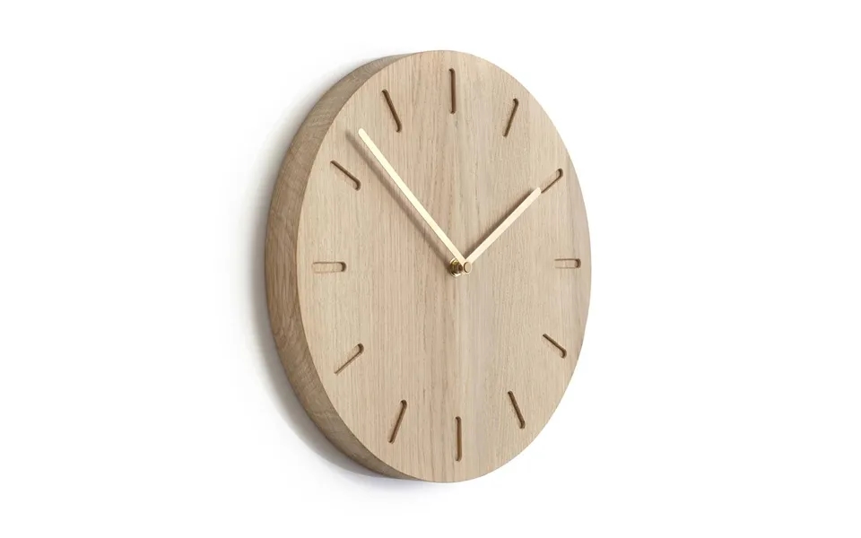 Applicata Watch Out Wall Clock Oak Oak-brass