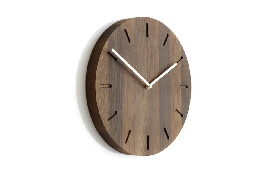 Applicata Watch Out Wall Clock Oak Smoked Oak-brass