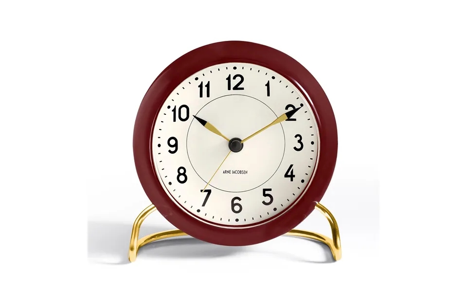 Arne Jacobsen Clocks Aj Station Table Clock Burgundy Burgundy