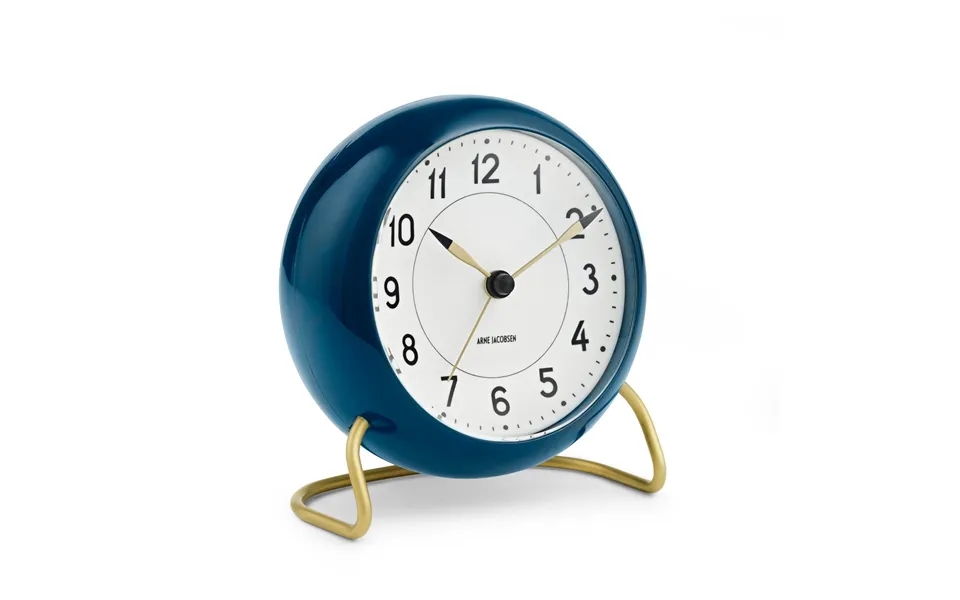 Arne Jacobsen Clocks Aj Station Table Clock Petrol Blue Petrol Blue