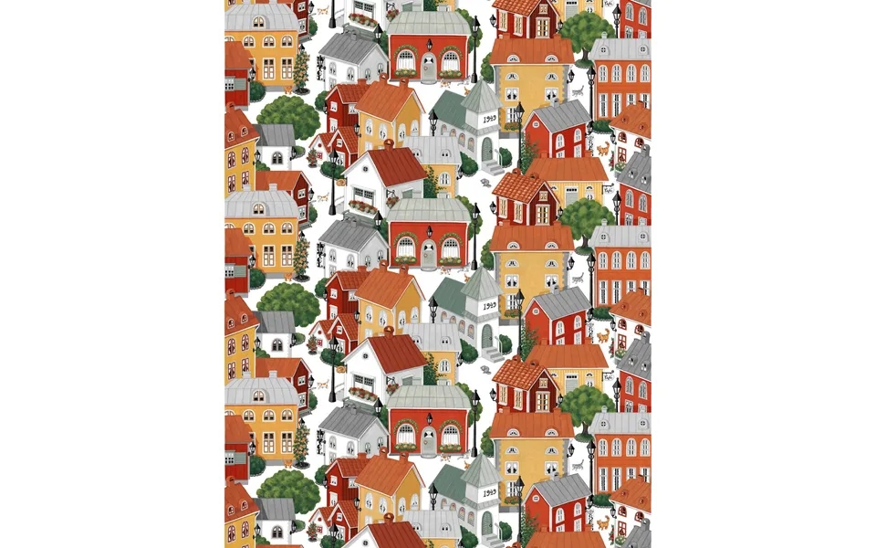 Arvidssons Textil Lyckeby Blommar Fabric Red-orange