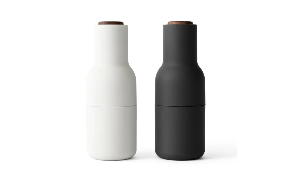 Audo Copenhagen Bottle Grinder Spice Mill 2-pack Ash-carbon Wallnut Lid