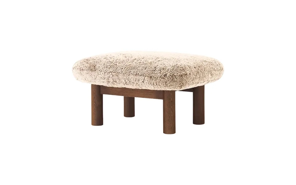 Audo Copenhagen Brasilia Footstool Dark Oak-nature Sheepskin Curly