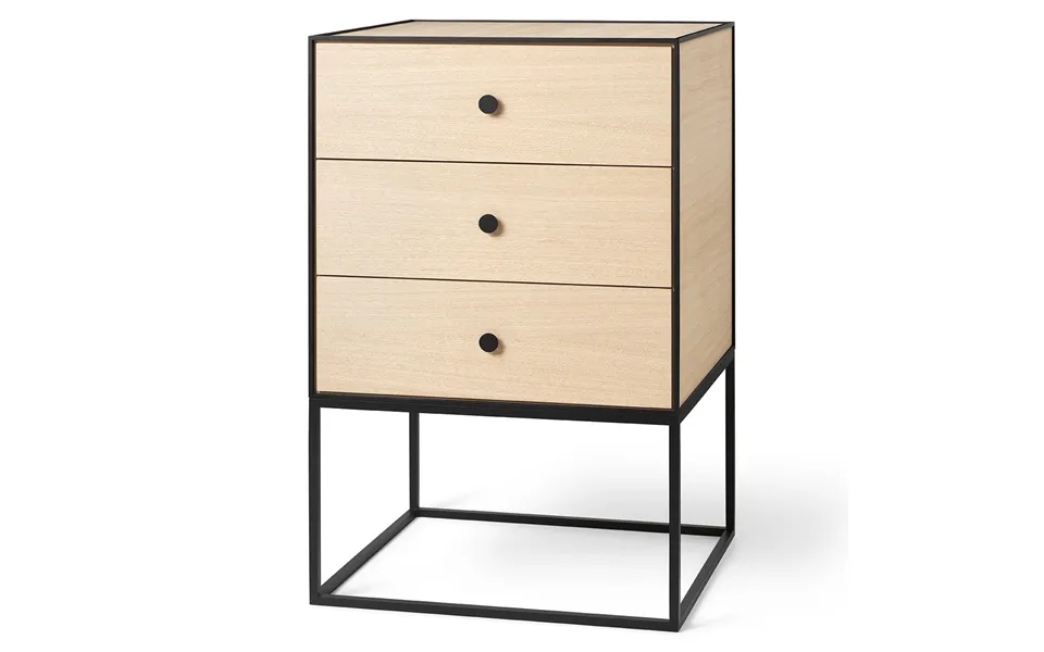 Audo Copenhagen Frame 49 Side Table With Three Drawers Oak
