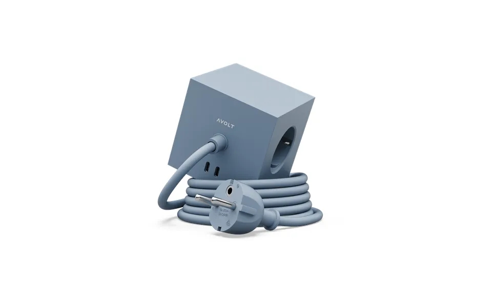 Avolt Square 1 Power Strip Usb-c 30w 3 M Shark Blue