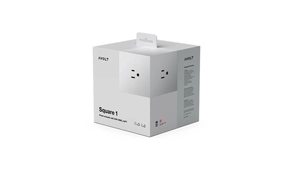 Avolt Square 1 Uk Power Strip Usb-c 30w 1.8 M Gotland Gray