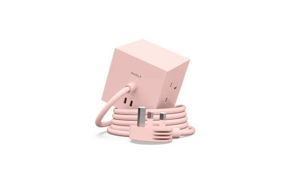 Avolt Square 1 Uk Power Strip Usb-c 30w 1.8 M New Pink
