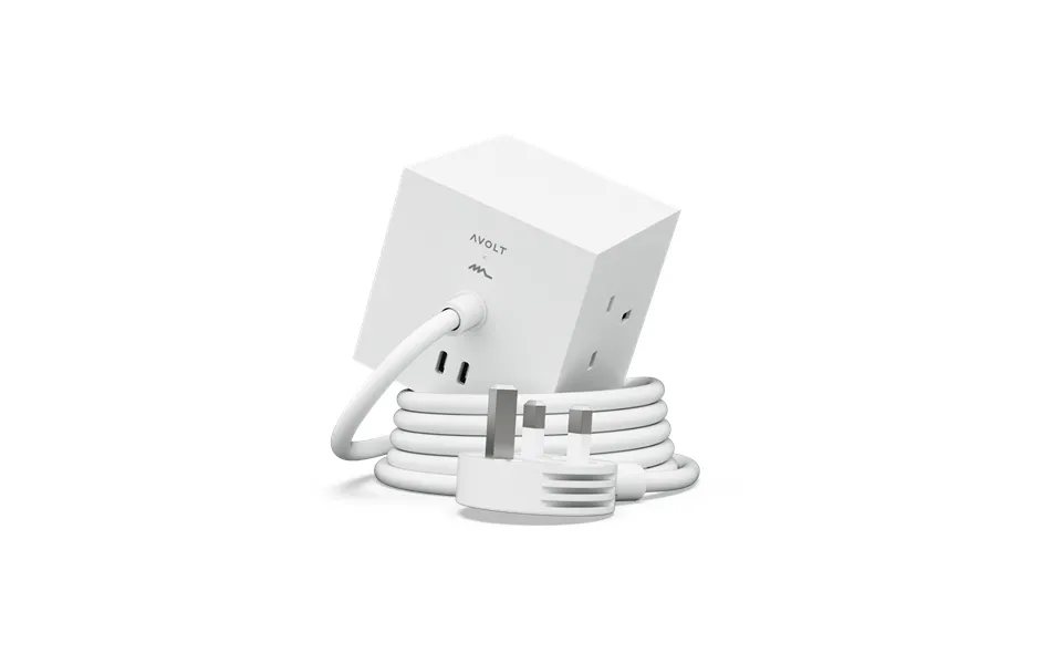 Avolt Square 1 Uk Power Strip Usb-c 30w 1.8 M White Martinelli Luce Edition
