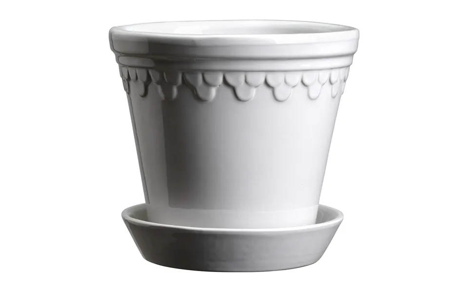 Bergs Potter Københavner Flower Pot Glazed Ø21 Cm Mineral White