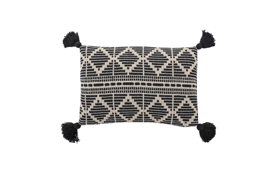 Bloomingville Bloomingville Cushion Black Tassels 40x60 Cm Black