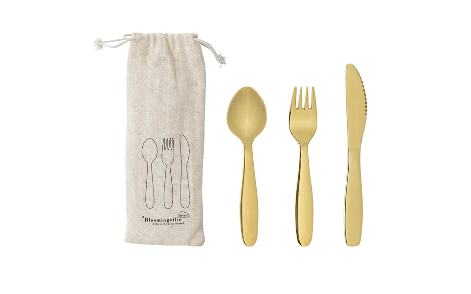 Bloomingville Bloomingville Mini Children's Cutlery 3 Pieces Gold