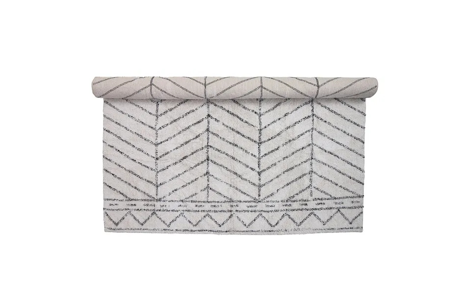 Bloomingville Bloomingville Patterned Cotton Rug Black-white