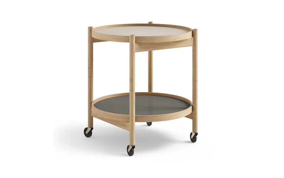 Brdr. Krüger Bølling Tray Table Model 50 Stone - Oiled Oak Stand