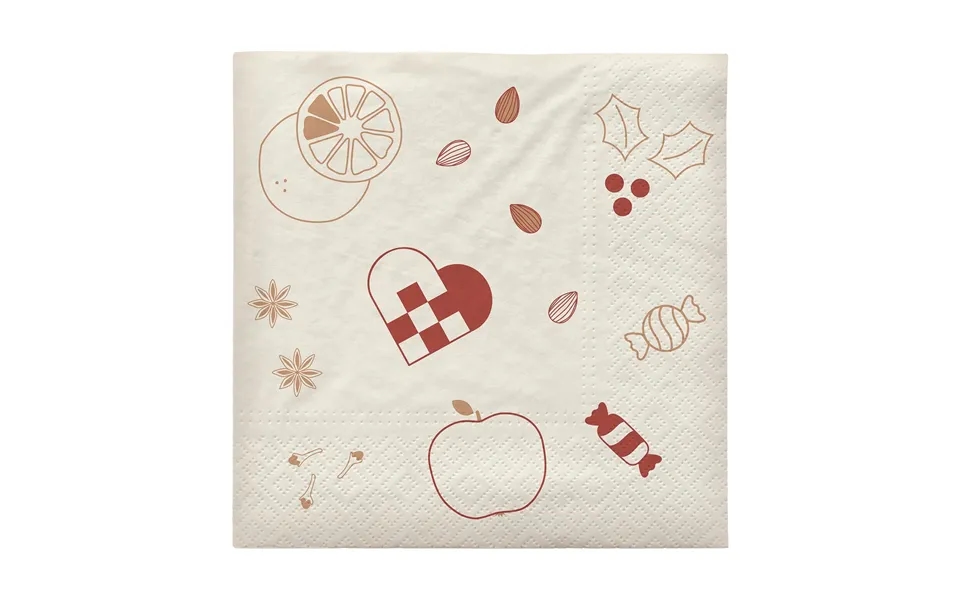 Broste Copenhagen Fryd Paper Napkin 33x33 Cm 20-pack Pompeian Red