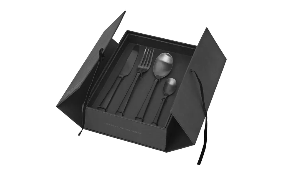 Broste Copenhagen Hune Cutlery 16 Pcs Titanium Mat Black