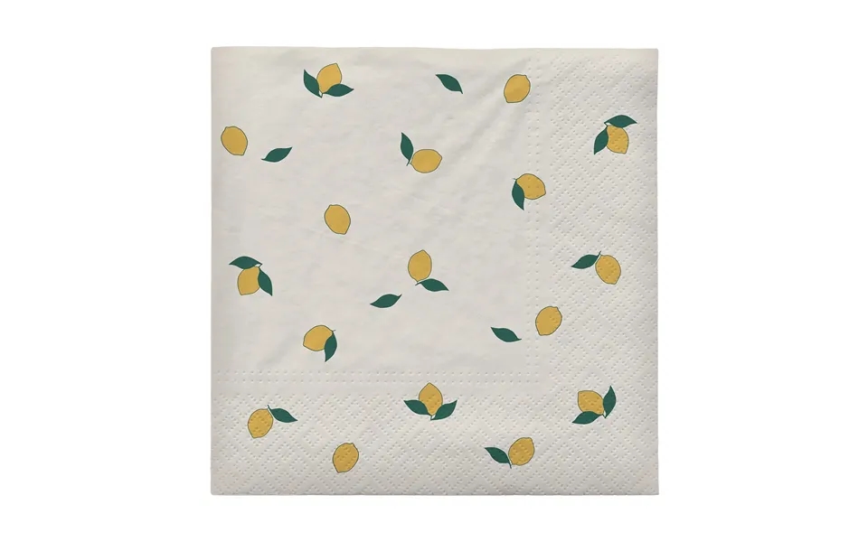 Broste Copenhagen Lemon Napkin 33x33 Cm 20-pack Off-white Yellow