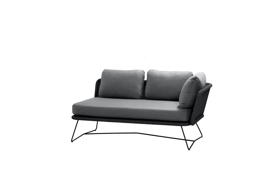 Cane-line Horizon Modular Sofa Cane-line Natté Grey-left-black Frame