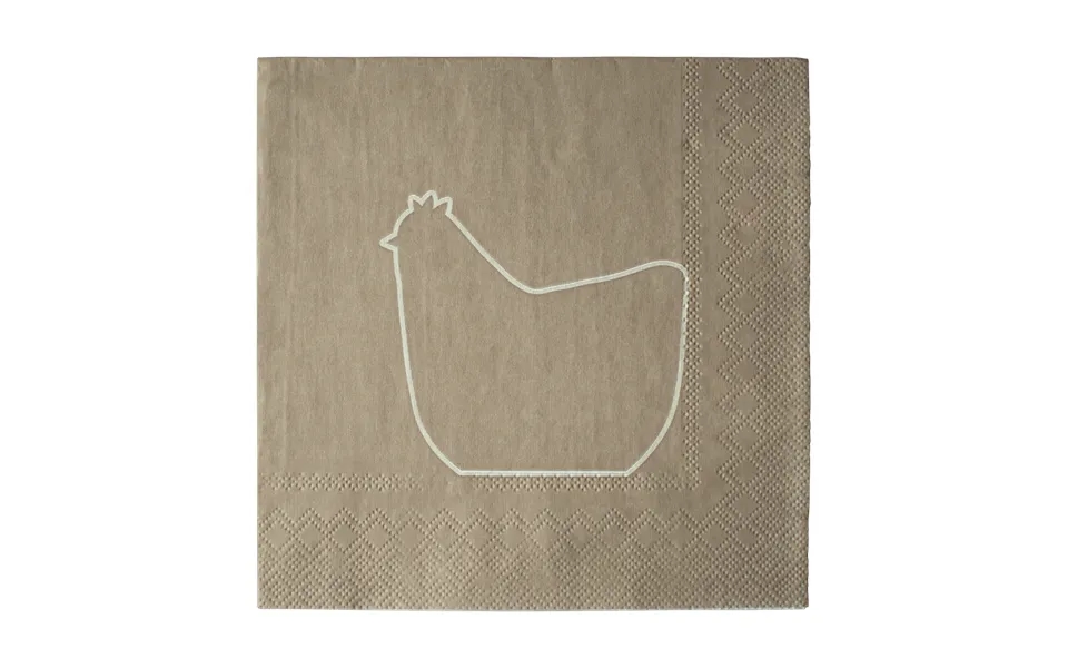 Dbkd Happy Hen Paper Napkin 33x33 Cm 20-pack Brown