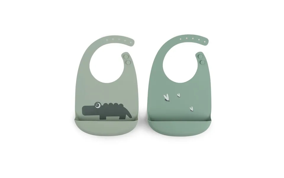Done By Deer Croco Bib 2-pack Green