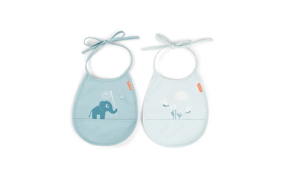 Done By Deer Elphee Tiny Bib 2-pack Blue