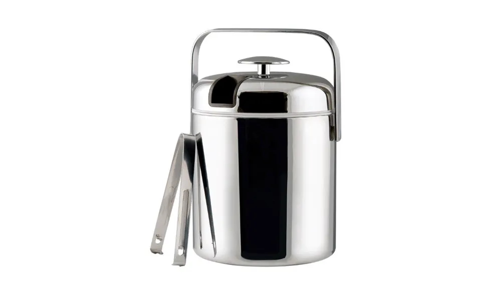 Dorre Chrome Ice Bucket Thermo With Lid And Ice Tongs 1.3 L