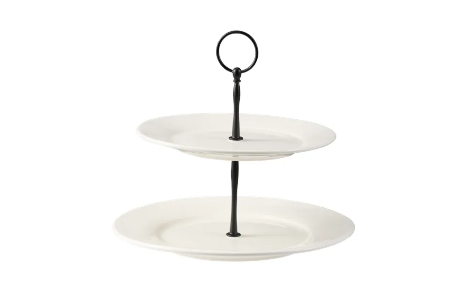 Dorre Kafi Cake Stand 2 Tiers Porcelain White