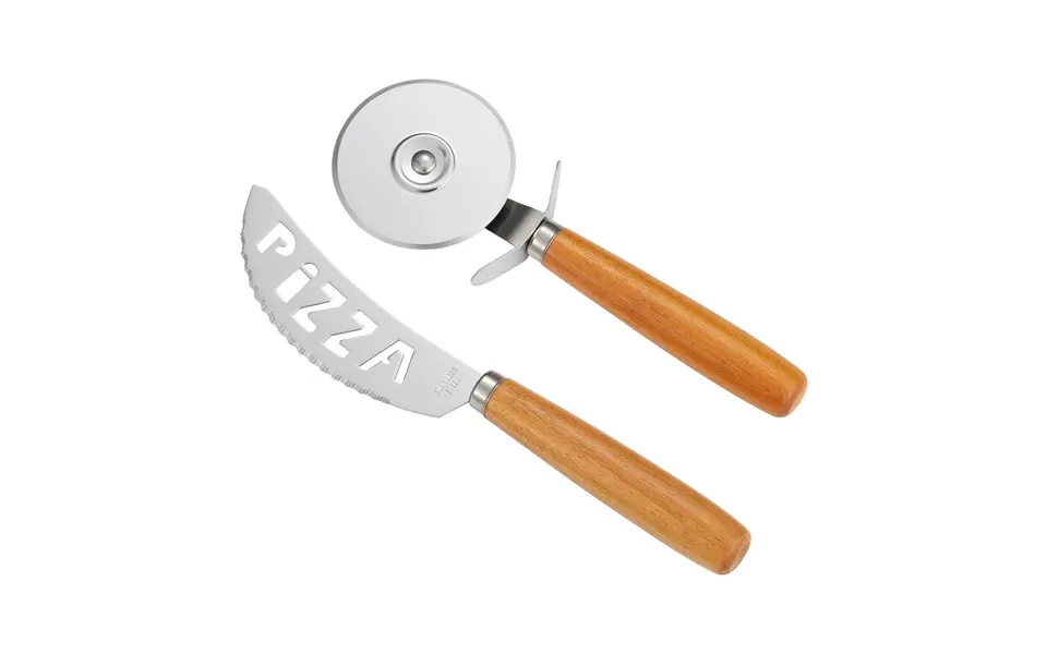 Dorre Pino Pizza Set Knife And Pizza Cutter Acacia-stainless Steel