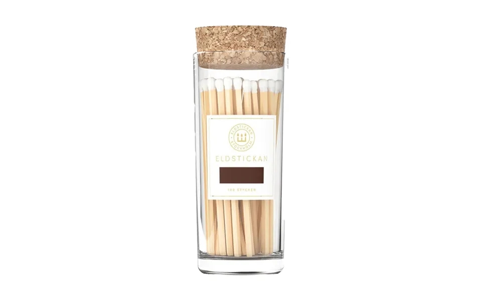 Eldstickan Large Eldstickan Matchbox With 100 Matches Large White