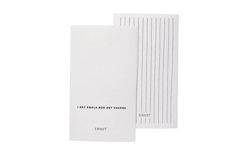 Ernst Ernst Dishcloth Quote Striped 2-pack White