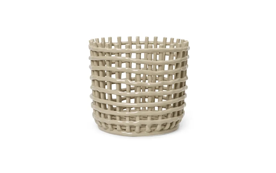 Ferm Living Ceramic Braided Basket Ø23.5 Cm Cashmere