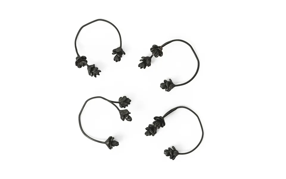 Ferm Living Forest Napkin Ring 4-pack Black Brass