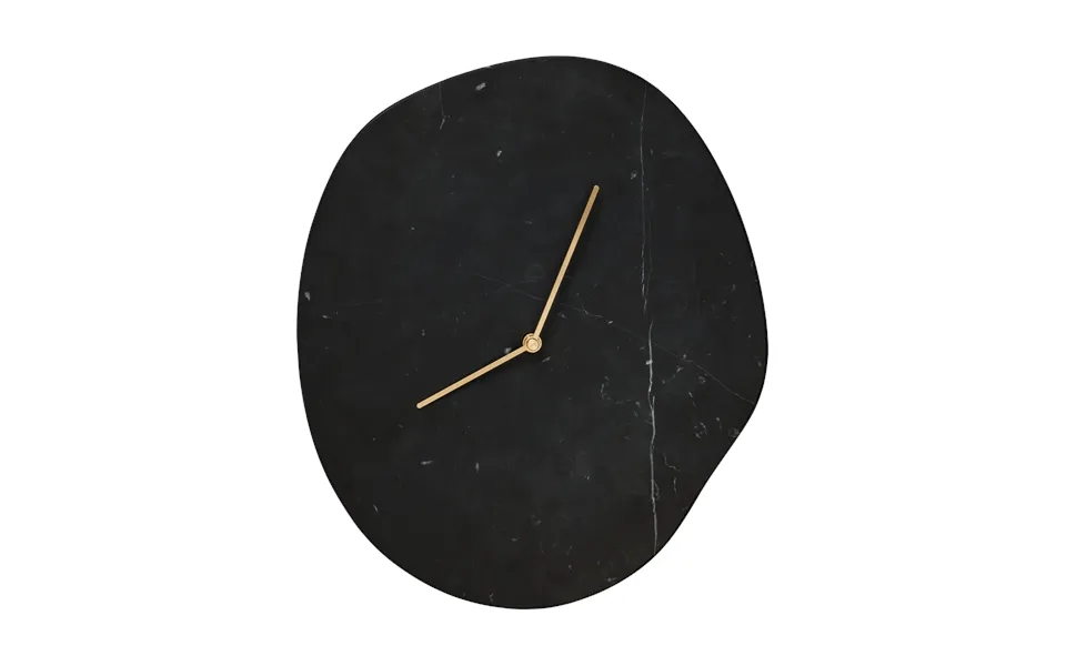 Ferm Living Melt Wall Clock 28x33 Cm Black Marble