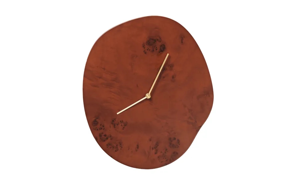 Ferm Living Melt Wall Clock 28x33 Cm Dark Stained Burl