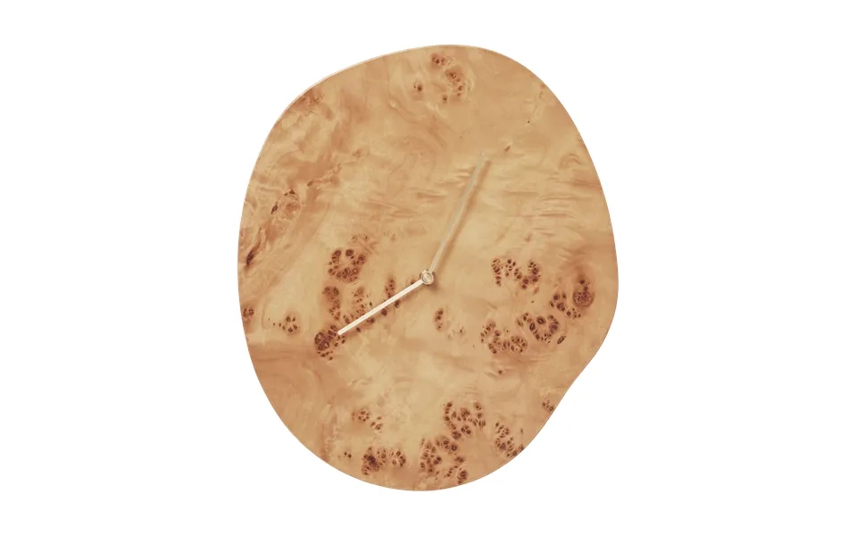 Ferm Living Melt Wall Clock 28x33 Cm Natural Burl